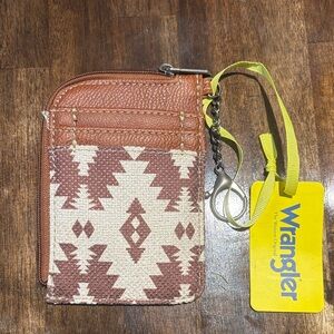 Wrangler Tan and Cream Geometric Wallet